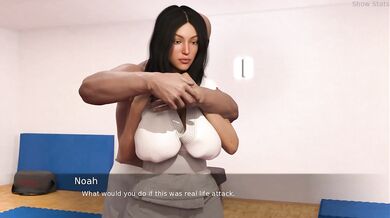 Huge dude trains his busty hot wife in a cartoon kink fest
