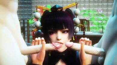 Honey Select 2 cosplay tengu gushes cum in POV threesome