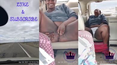 Yuki strokes her thick thighs in the car her pussy dripping for Kuro's birthday surprise drive