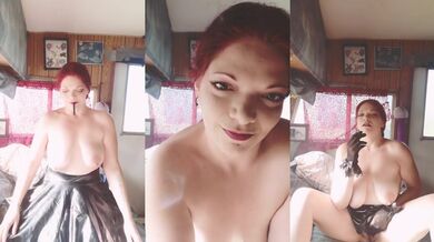 Vinyl weeps while her stiff latex gloves stiffen smoker breath thick as cum
