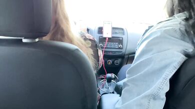Big tits riding thick cock while wife watches from the driver’s seat