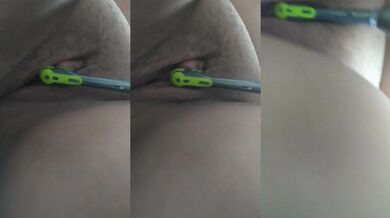 I cum hard with my electric toothbrush and big boobs wobbling