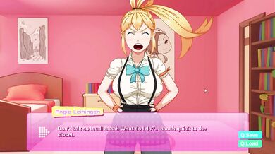 The cute anime cowgirl takes his first creampie during gameplay