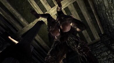 Monsters ruin Skyrim skanks in lewd doggystyle bondage