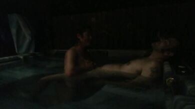 BBW milf rides rough dick in hot tub moaning orgasm