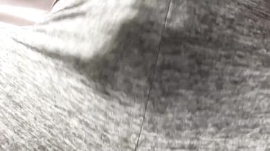 Big beautiful red head orgasm in leggings with wet sounds
