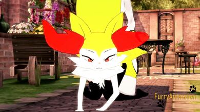 Fennekin gets brutally pounded by Mewtwo the furry monster