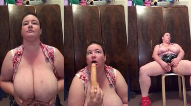 Imagine me Daddy big tits milf on toys blindfold dildo raw solo orgasm