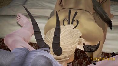 Rough 3D Furry Hentai WolfBoy creampied by Antelope paws