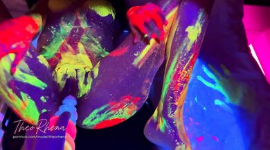 TheoRhena's neon soaked bed fuck fest wild and messy