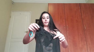 Wow see through see through lingerie tits small enough choke herself in tiny panties