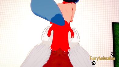 BNA anime furry yiff michiru rides toilet mound