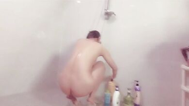 My BBW wife sucked me raw then choked on my thick cock in the shower
