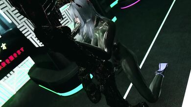 Skyrim latex catsuit girl fucks draugr in public
