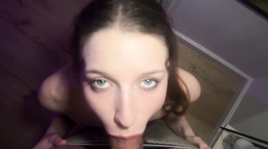 Amateur couple deep throated with intense eye contact slow tease