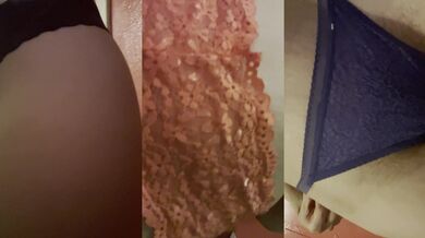 Thongs and stripping for a hot tattooed girl with a hairy pussy