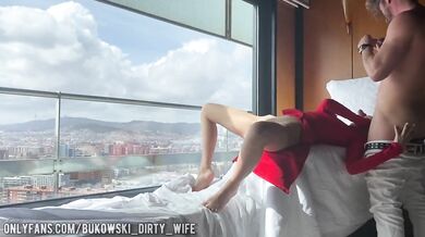 Red Dress Beauty Sucked Stranger Dry Swallowing His Big Load