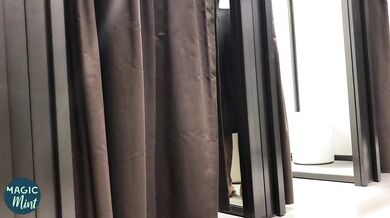 British MILF flashing pussy in Zara changing room