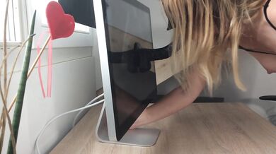 Trained mom’s deep throat pup whips toy stretched ass screaming