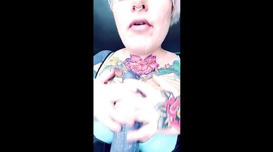 Tattooed blonde blows her massive load all over sloppy toys and climax begs