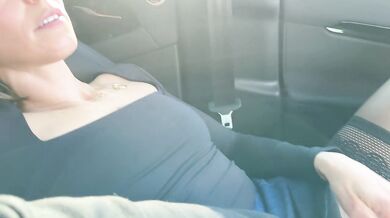 Hubbys Friend Creampies Cheating MILF in Public Range Rover