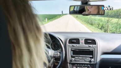Prof MILF Jerks Stranger Big Dick Gushing Cumshot Car Domination