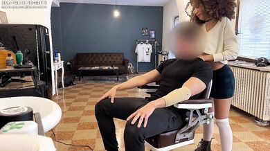Barbershop Throat Cum Gush Beatrice Jumps Big Dick Destroyed