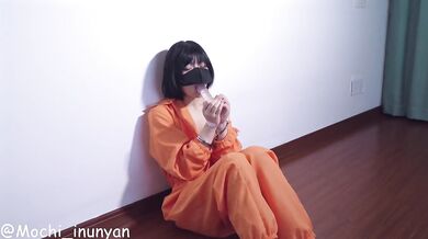 Handcuffed Asian Teen Choked Gushed by Prison Fuck Machines