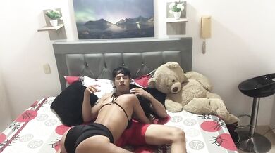 SIL Crashes Room Sexy Outfit Grinds Dry Humps to Gushing Cum Flood