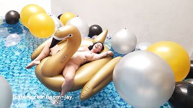 BBC Looner Pool Pound Balloon Burst Big Tits Gush Destroyed