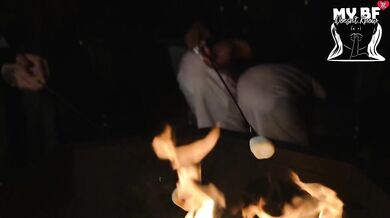 Freaky Camping Surprise Threesome Ebony Backshots Cumshot Ruin