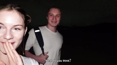 Busty Blonde Meskki Beach Night Public Fuck Choked Gushing Cumshot