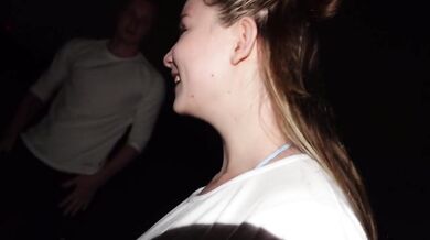 Busty Blonde Meskki Beach Night Public Fuck Choked Gushing Cumshot
