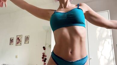 Fit MILF Victoria Rainbow Nude Yoga Shaved Pussy Gushes Destroyed