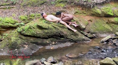Ebony MILF Siren Chokes BWC Blows Gush Outdoor Public Destroy