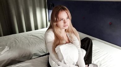 Blond Teen Cheats Hubby Bestie Blowjob Backshots Cum Belly Blast