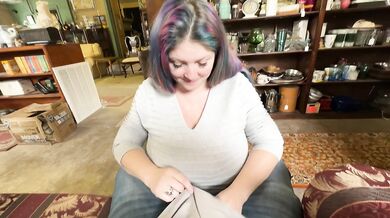 Oops Cum Gushes on Demora's Big Pierced Tits in Store