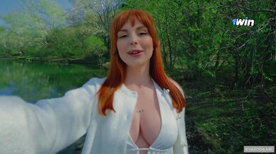 Park Subscriber Redhead Choked by Big Dick Cum Gushes Pink Pussy