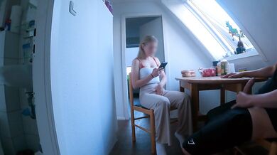 Dickflash Caught Jerking Blonde Slut Jerks Huge Cum Gush
