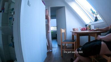 Dickflash Caught Jerking Blonde Slut Jerks Huge Cum Gush