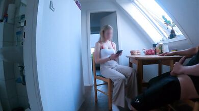 Dickflash Caught Jerking Blonde Slut Jerks Huge Cum Gush