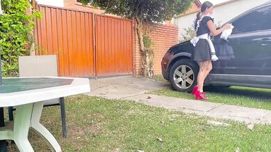 Shy Colombian Maid Chokes Boss Cock Gushing Creampie Flood