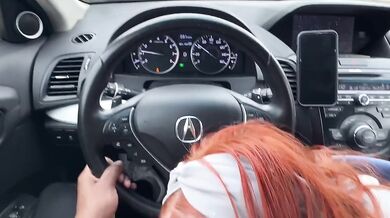 Nympho Redhead PAWG Creampied Choked in Movie Theater Huge Facial
