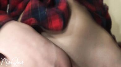 Teen’s glistening pussy spread and fingered in wet ASMR delight