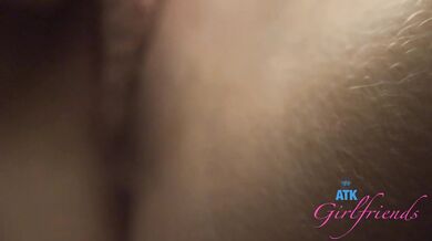 Slender Riley Star POV handjob with messy cum on her petite fingers