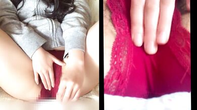 Hairy Japanese amateur moaning orgasm wet panties in her cracked reality