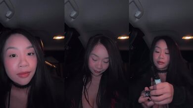 Vietnamese milf smokes 420 while getting leaked solo