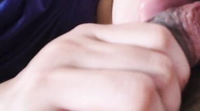 Asian hot blowjob where she chokes on thick cum drips