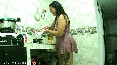 Asian homemade lover fucks at home in behind the scene action