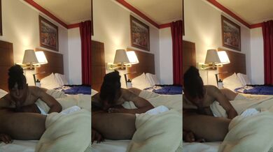 Amateur interracial blowjob in HD with ebony
